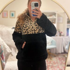 Leopard Quarter Zip Jacket